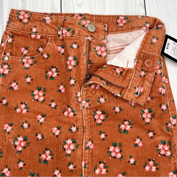 Art Class Girls  Rust Orange Floral Corduroy Skirt - Picture 6 of 7